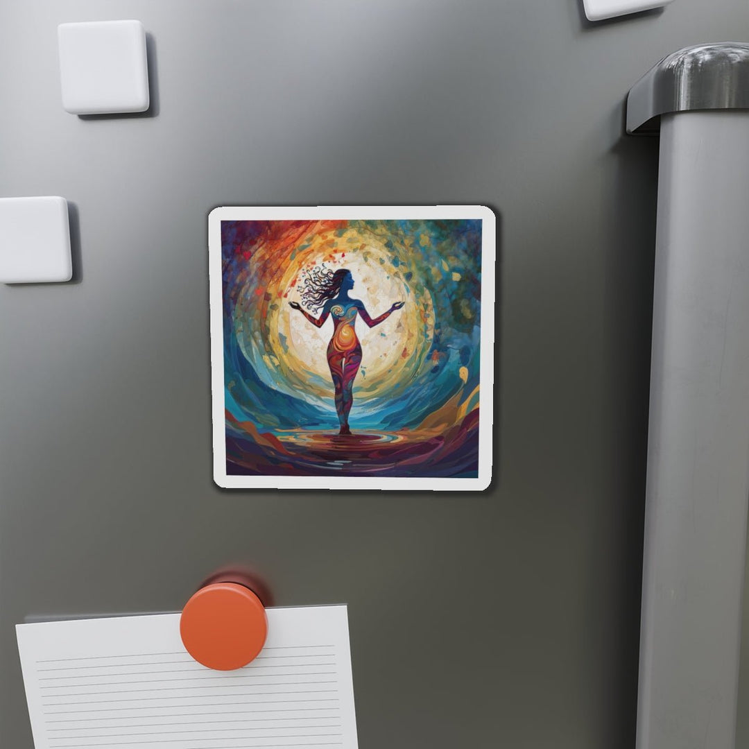 Vibrant Ethereal Dance - Die-cut Magnet - Home Decor - g(0D·IO) - 6 × 6" - Die-Cut - 1 pc
