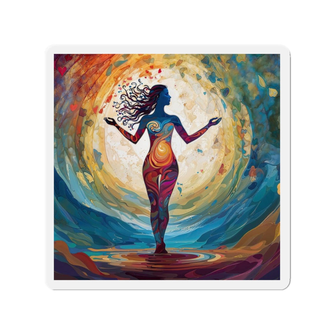 Vibrant Ethereal Dance - Die-cut Magnet - Home Decor - g(0D·IO) - 2" x 2" - Die-Cut - 1 pc