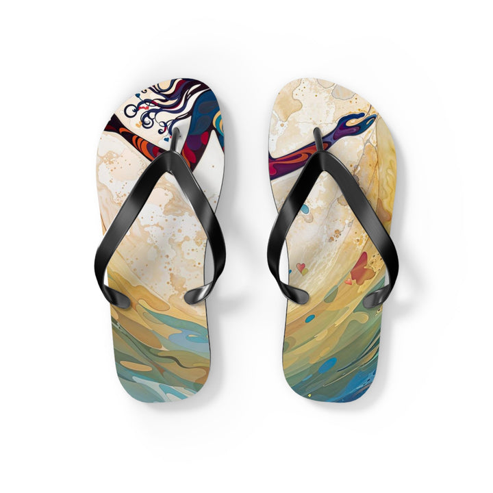 Vibrant Ethereal Dance - Flip Flops - Shoes - g(0D·IO) - S - Black sole -