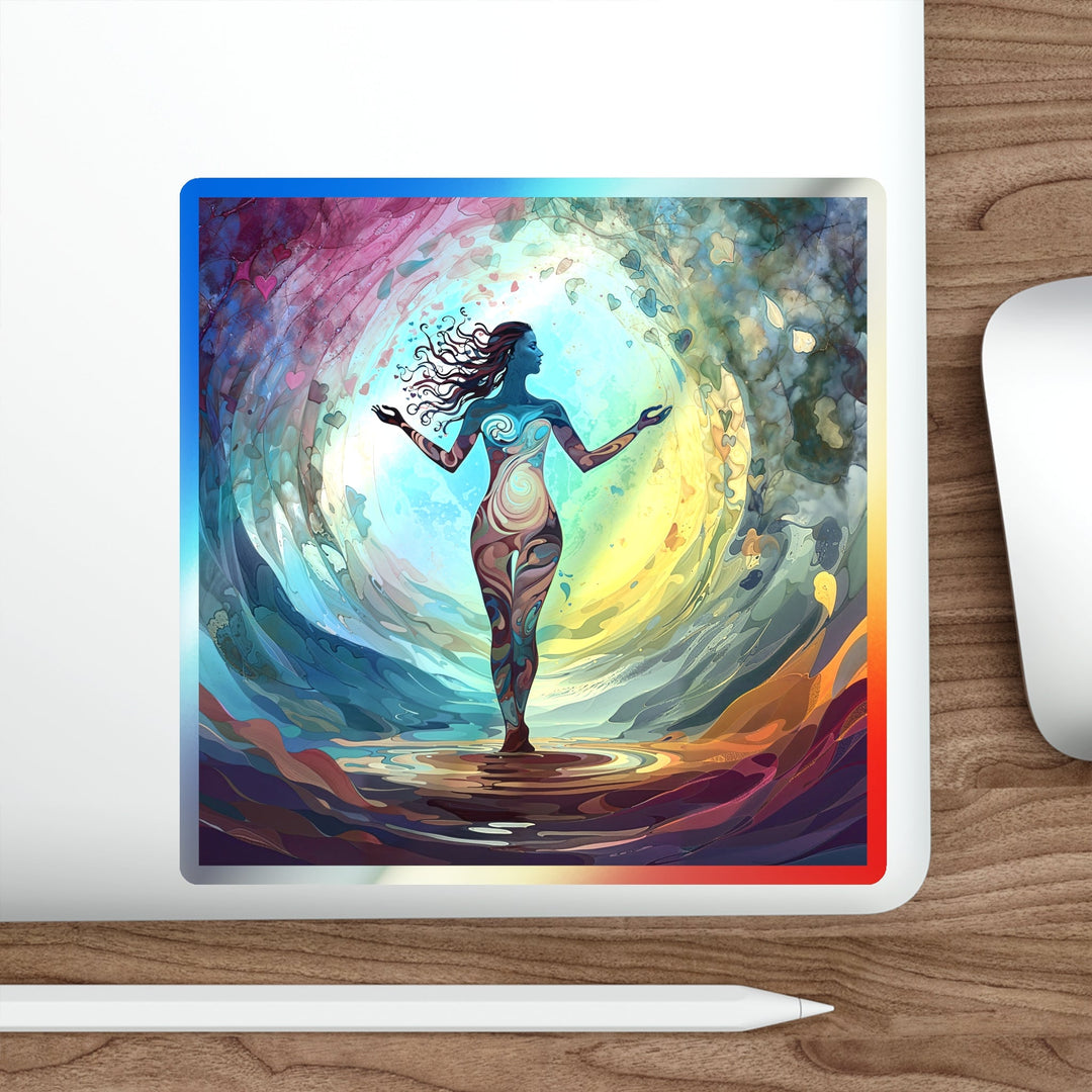 Vibrant Ethereal Dance - Holographic Die-Cut Sticker - Paper products - g(0D·IO) - 5" × 5" - Die-Cut - Holographic