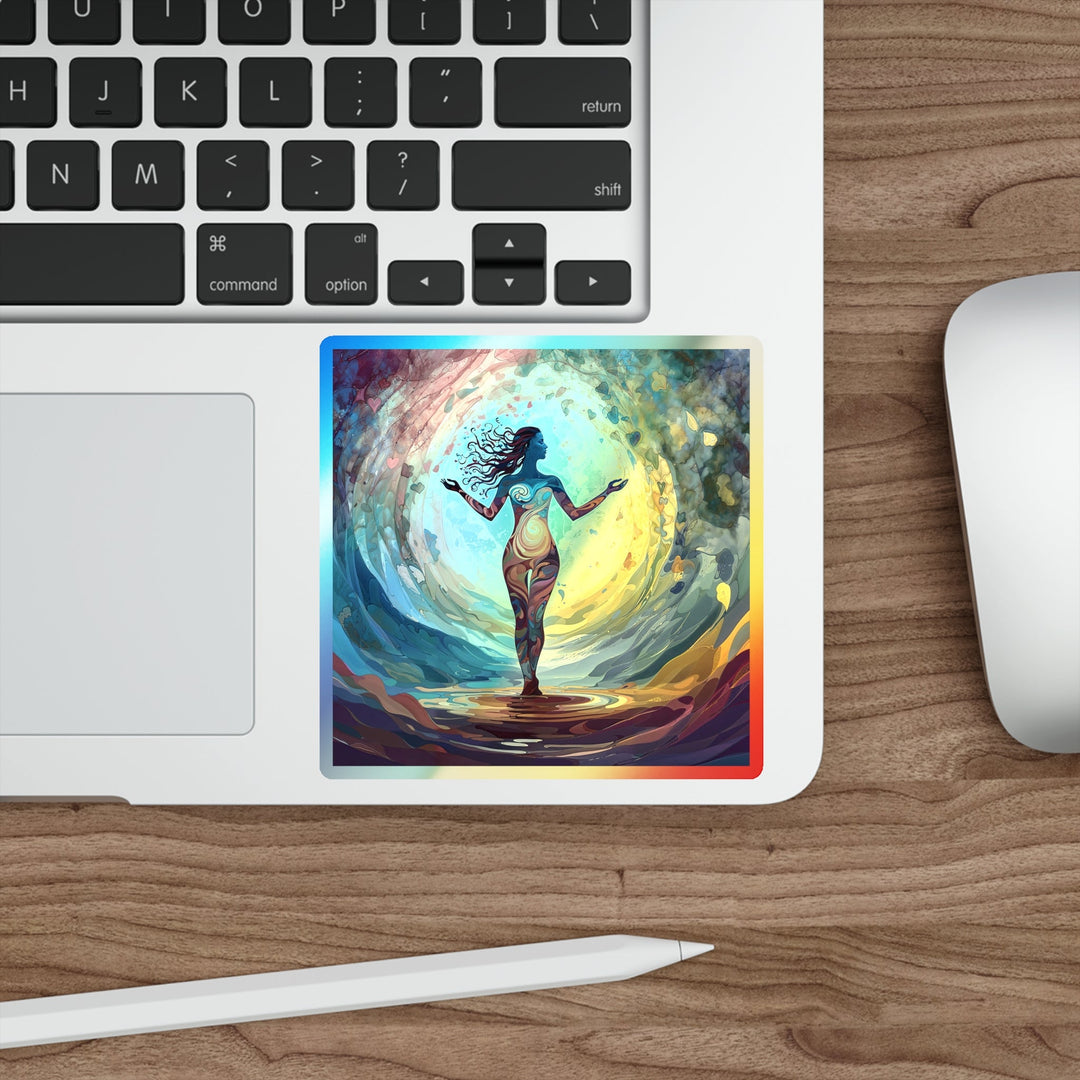 Vibrant Ethereal Dance - Holographic Die-Cut Sticker - Paper products - g(0D·IO) - 5" × 5" - Die-Cut - Holographic