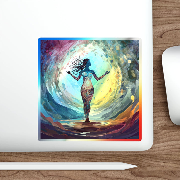 Vibrant Ethereal Dance - Holographic Die-Cut Sticker - Paper products - g(0D·IO) - 5" × 5" - Die-Cut - Holographic