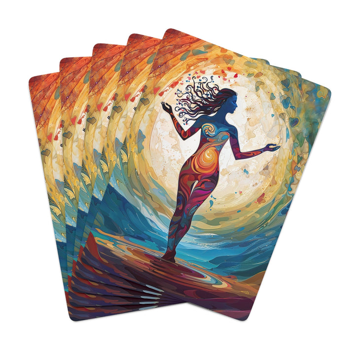 Vibrant Ethereal Dance - Poker Cards - Paper products - g(0D·IO) - 2.47" x 3.47" - White - Semi Glossy