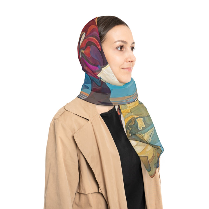 Vibrant Ethereal Dance - Poly Scarf - Accessories - g(0D·IO) - Poly chiffon - 50" × 50" -