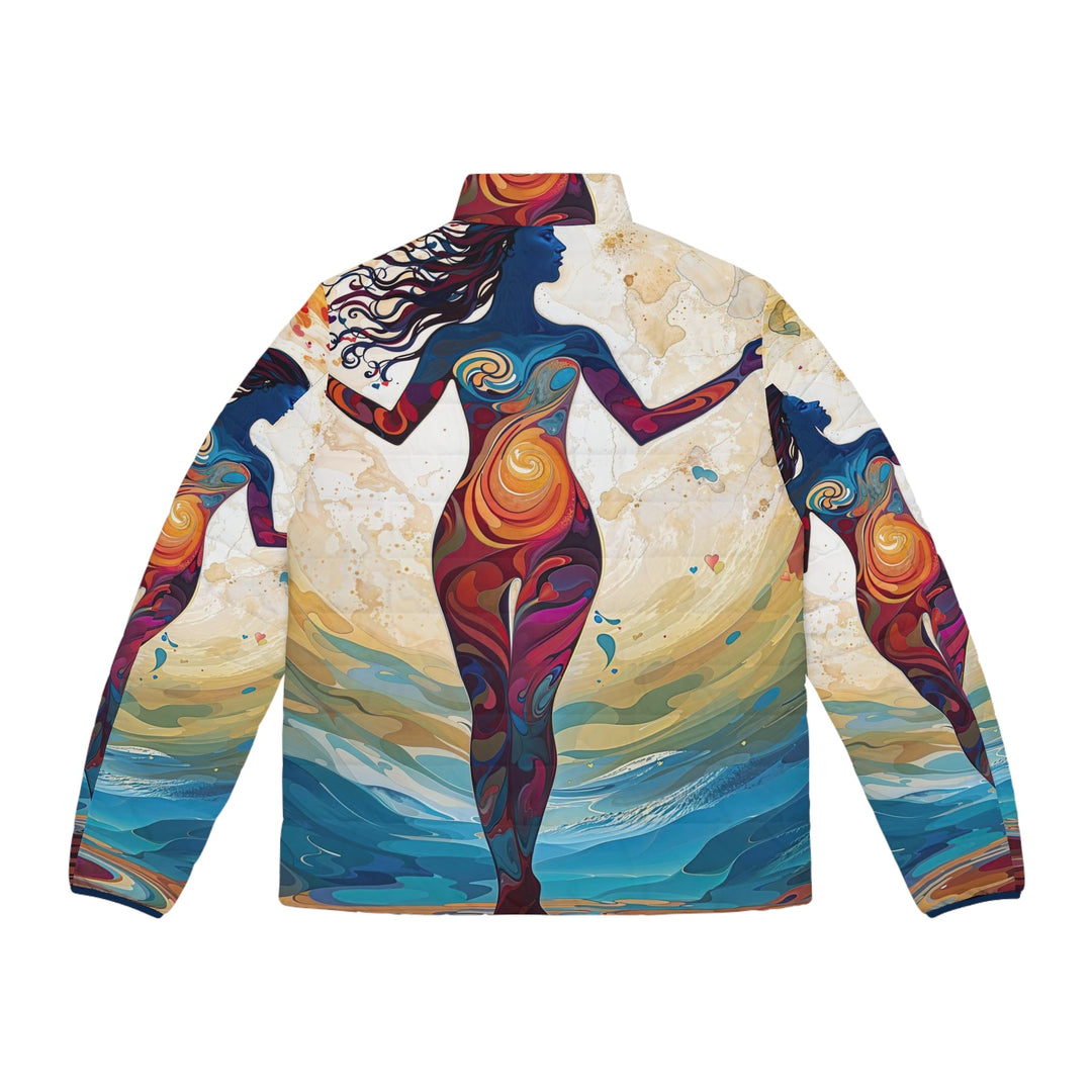 Vibrant Ethereal Dance - Puffer Jacket - All Over Prints - g(0D·IO) - S - Black zipper -