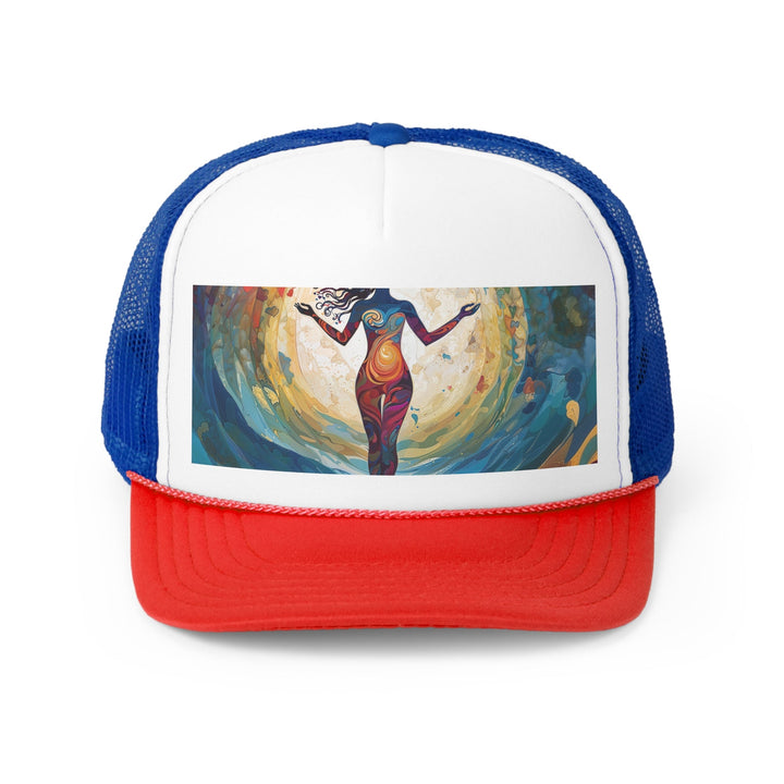 Vibrant Ethereal Dance - Trucker Hat - Hats - g(0D·IO) - Blue/Red - One size -