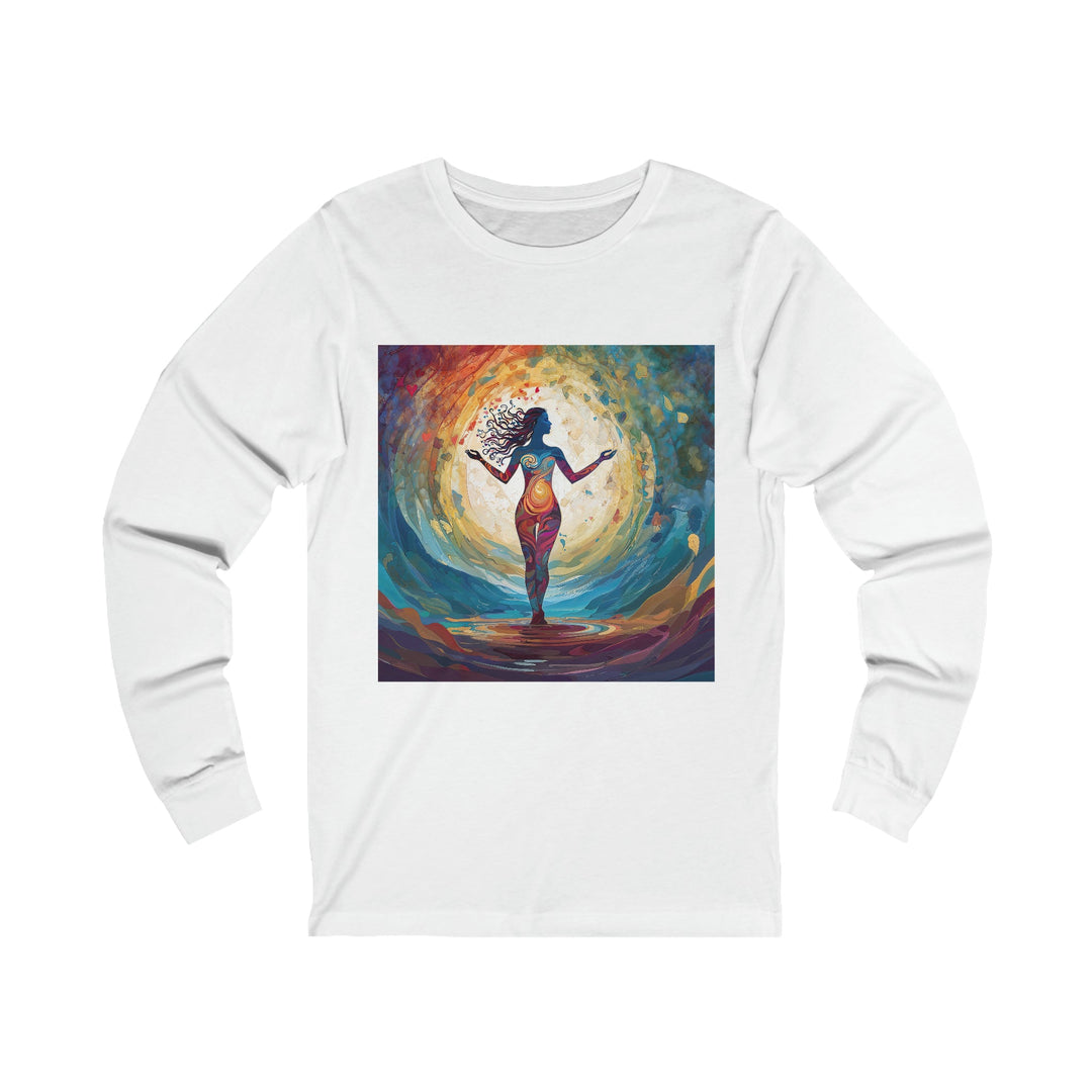 Vibrant Ethereal Dance - Unisex Jersey Long Sleeve Tee - Long-sleeve - g(0D·IO) - S - White -