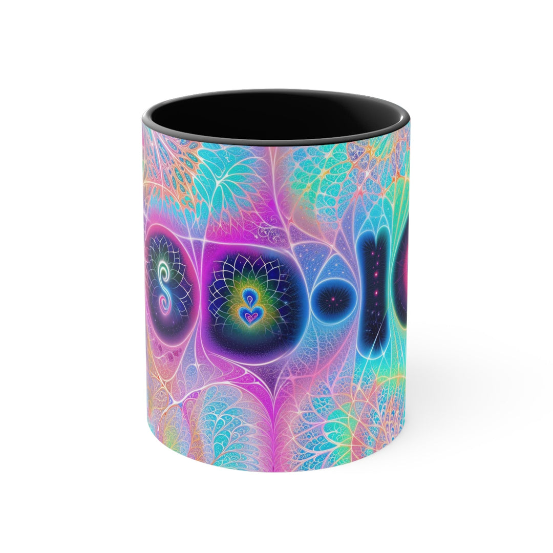 Vibrant Ethereal Hearts - Accent Coffee Mug - Mug - g(0D·IO) - Black - 11oz -