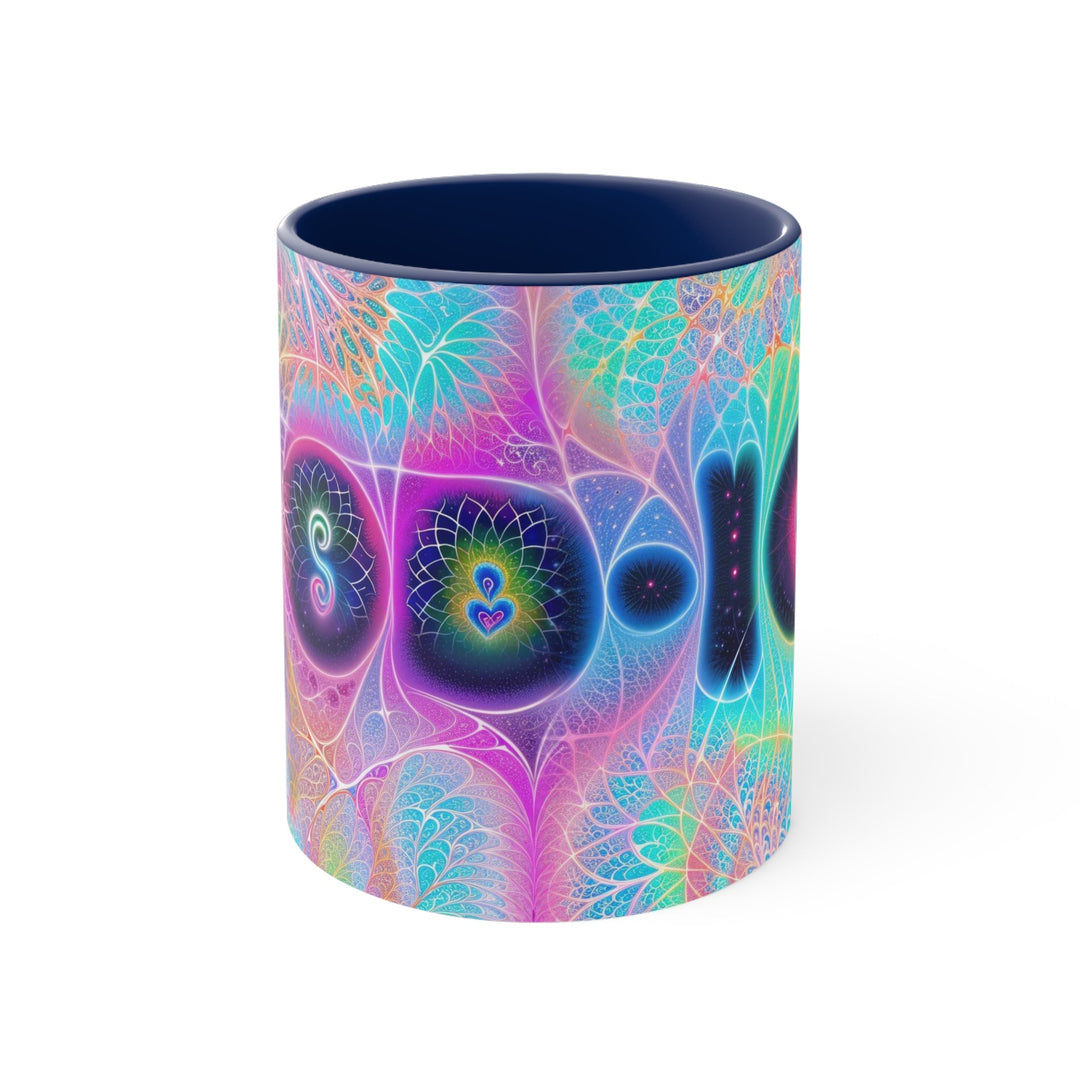 Vibrant Ethereal Hearts - Accent Coffee Mug - Mug - g(0D·IO) - Navy - 11oz -