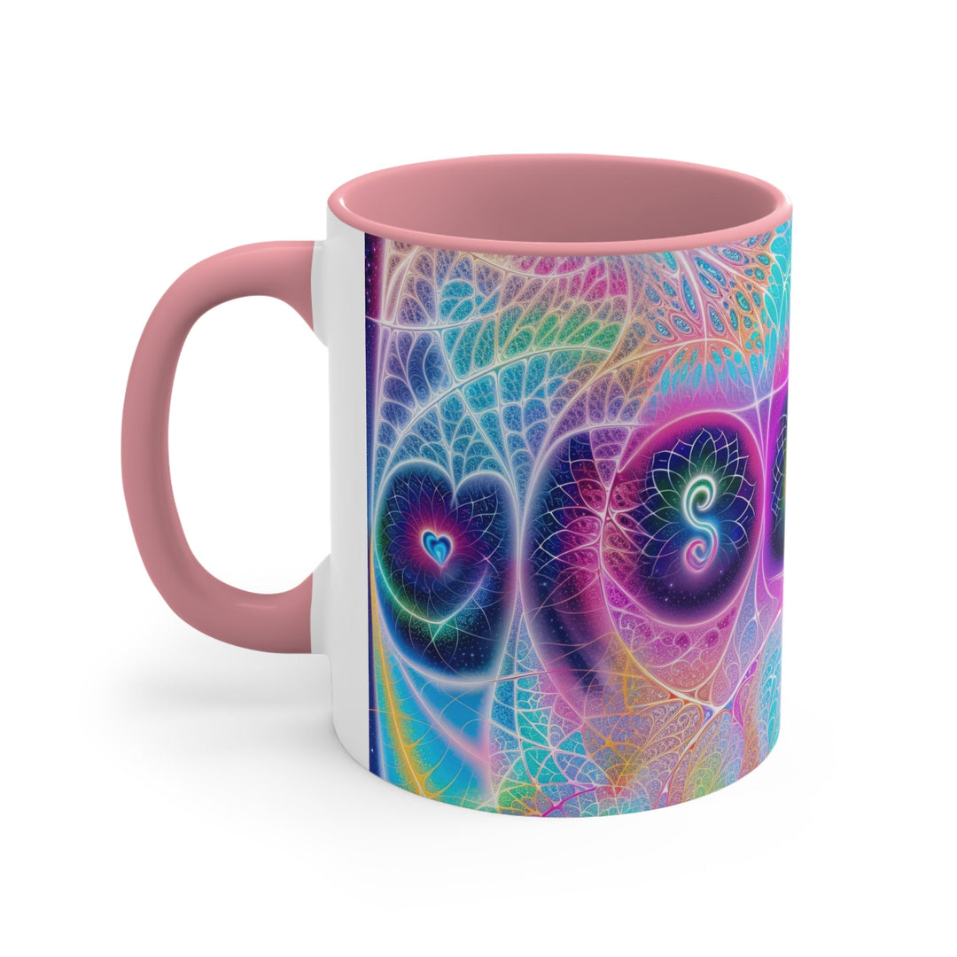 Vibrant Ethereal Hearts - Accent Coffee Mug - Mug - g(0D·IO) - Pink - 11oz -