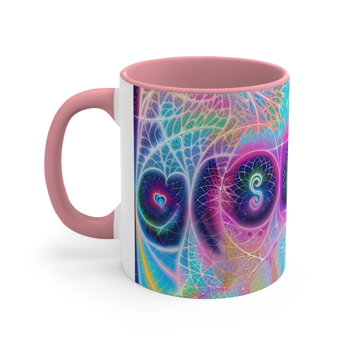 Vibrant Ethereal Hearts - Accent Coffee Mug - Mug - g(0D·IO) - Pink - 11oz -