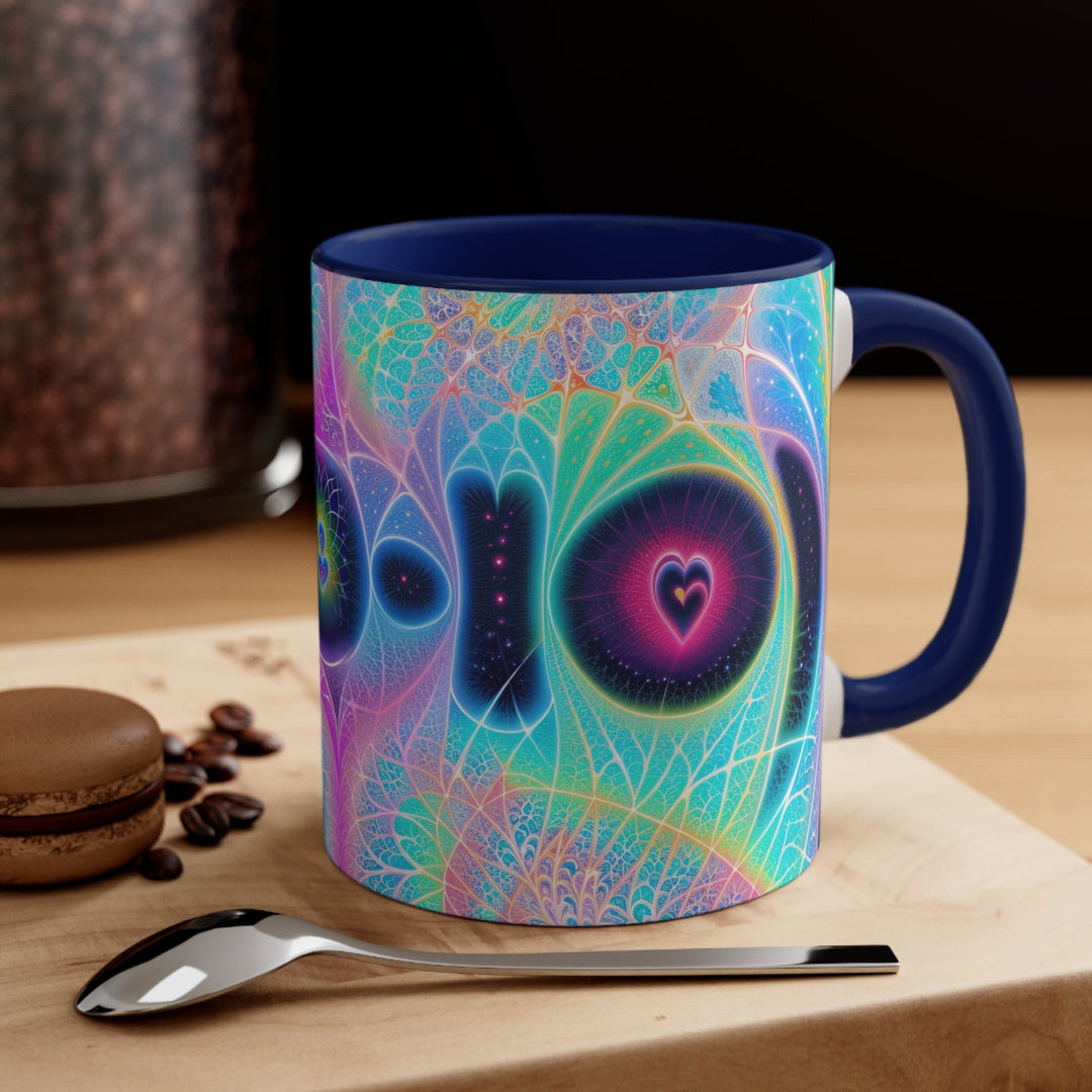 Vibrant Ethereal Hearts - Accent Coffee Mug - Mug - g(0D·IO) - Pink - 11oz -