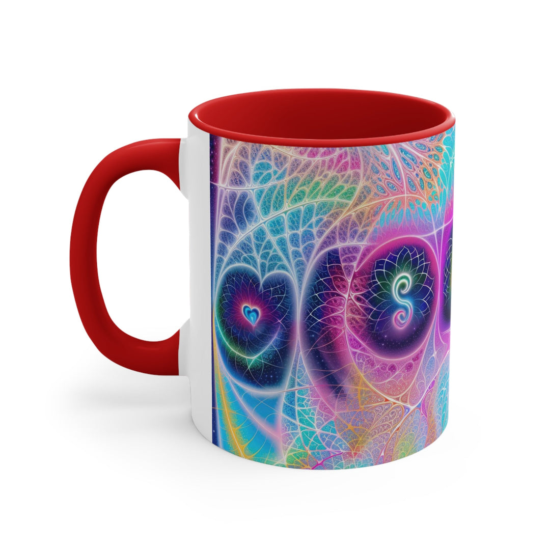 Vibrant Ethereal Hearts - Accent Coffee Mug - Mug - g(0D·IO) - Pink - 11oz -