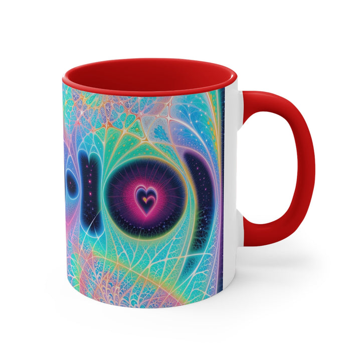 Vibrant Ethereal Hearts - Accent Coffee Mug - Mug - g(0D·IO) - Pink - 11oz -