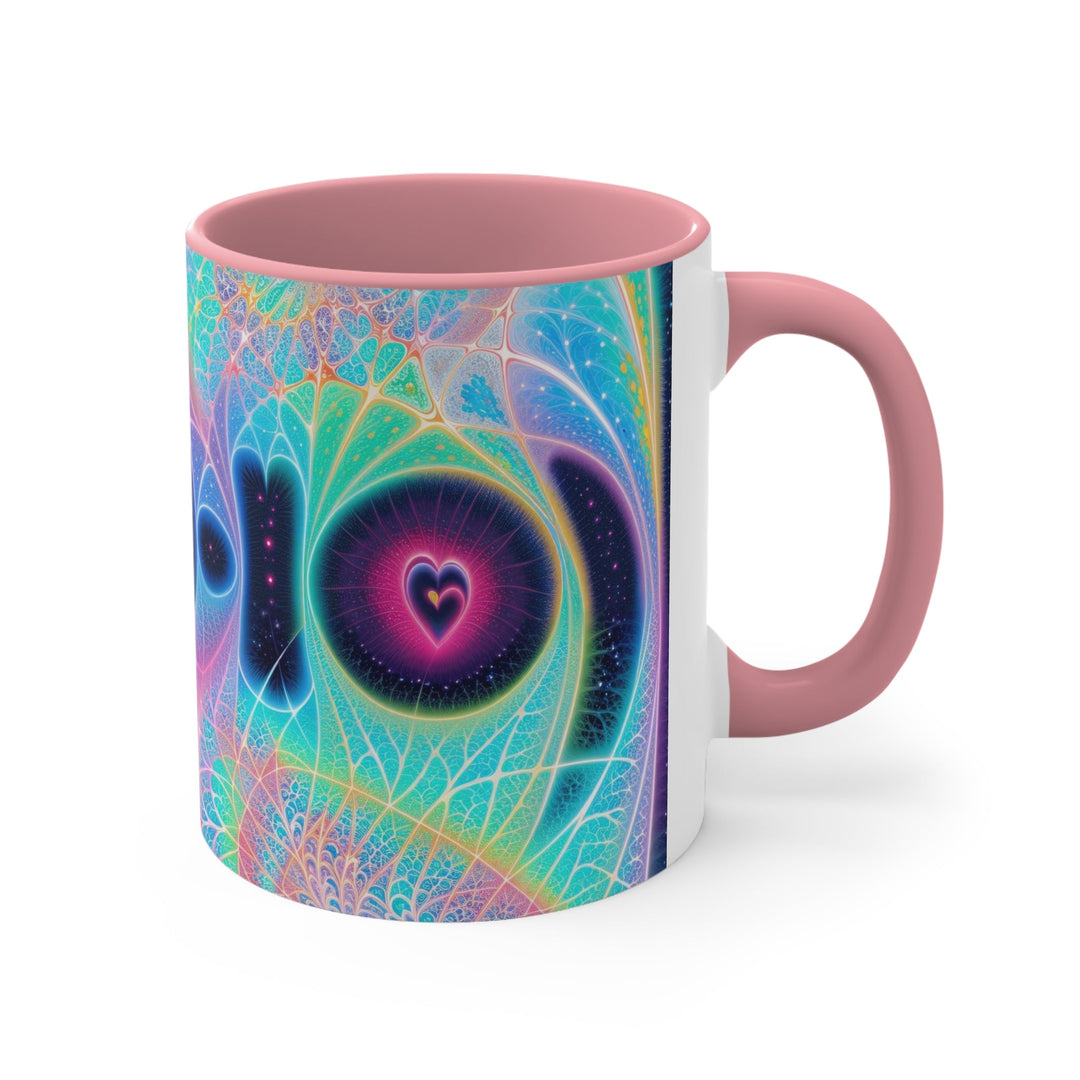 Vibrant Ethereal Hearts - Accent Coffee Mug - Mug - g(0D·IO) - Pink - 11oz -