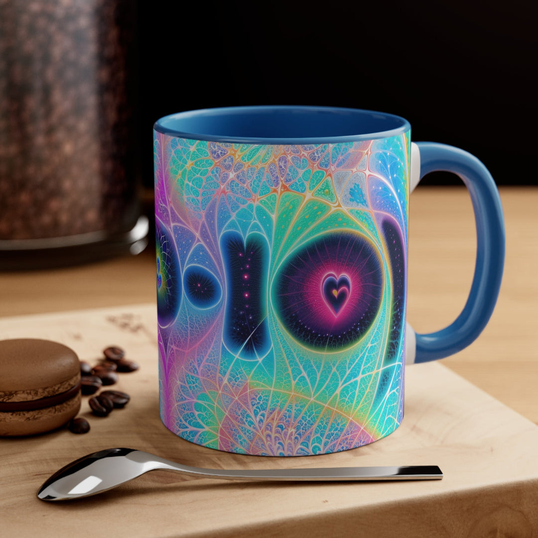 Vibrant Ethereal Hearts - Accent Coffee Mug - Mug - g(0D·IO) - Pink - 11oz -