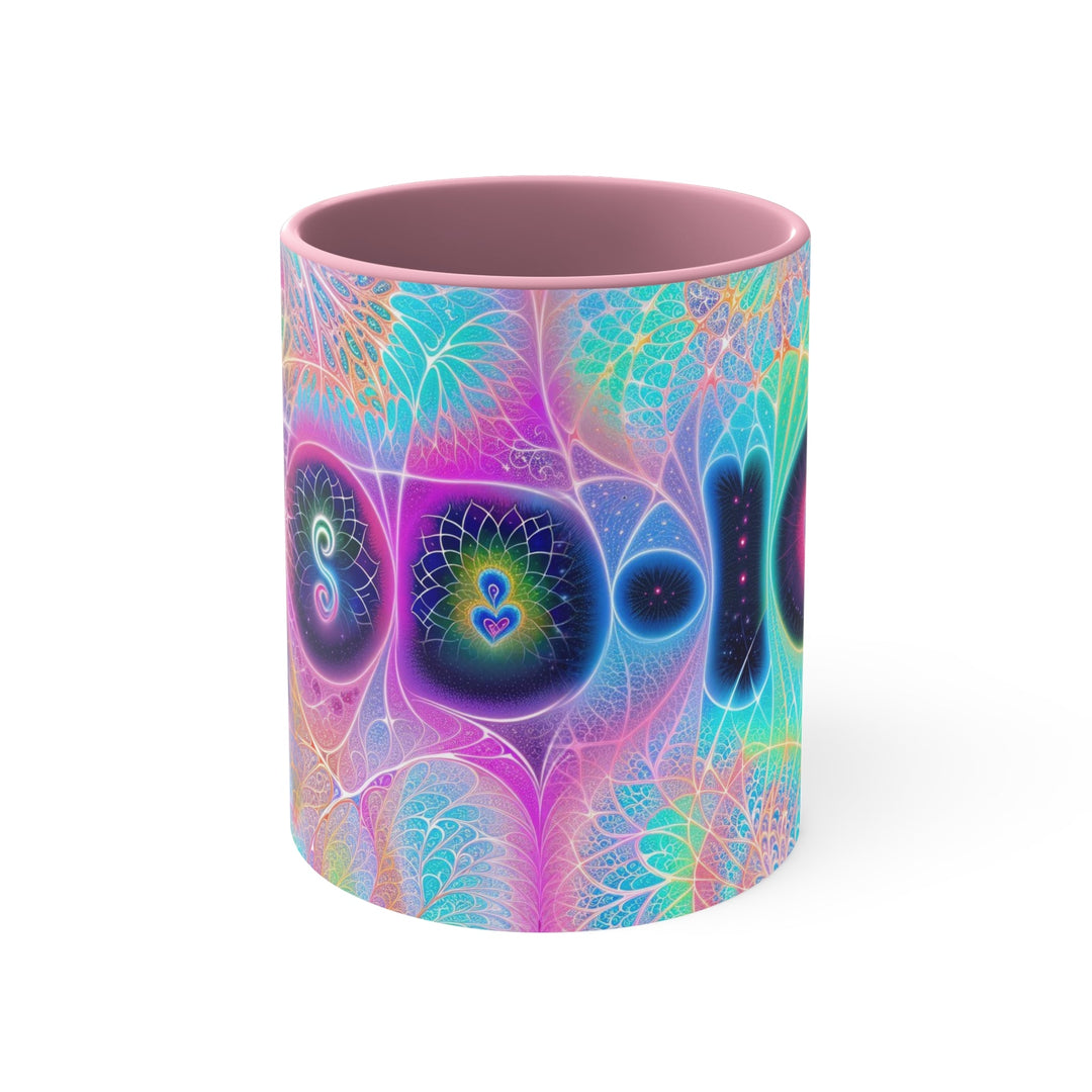 Vibrant Ethereal Hearts - Accent Coffee Mug - Mug - g(0D·IO) - Pink - 11oz -