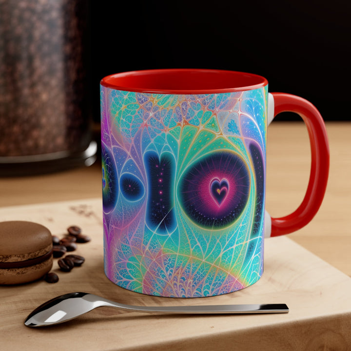 Vibrant Ethereal Hearts - Accent Coffee Mug - Mug - g(0D·IO) - Pink - 11oz -