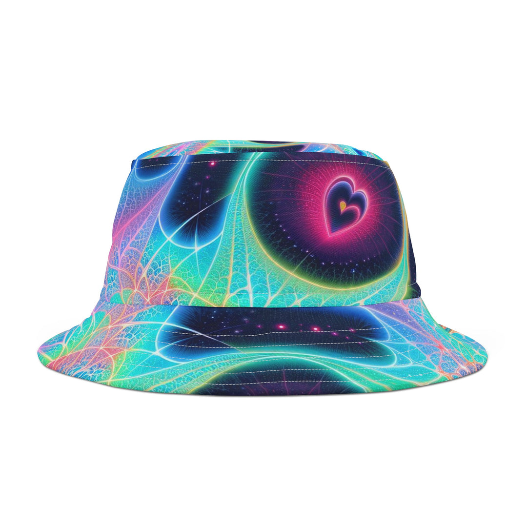 Vibrant Ethereal Hearts - Bucket Hat - Hats - g(0D·IO) - Large - White stitching -