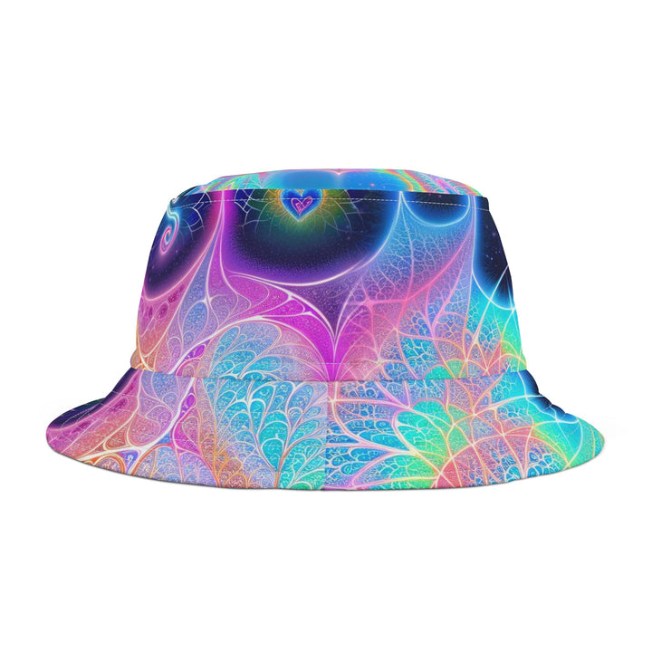 Vibrant Ethereal Hearts - Bucket Hat - Hats - g(0D·IO) - Large - White stitching -