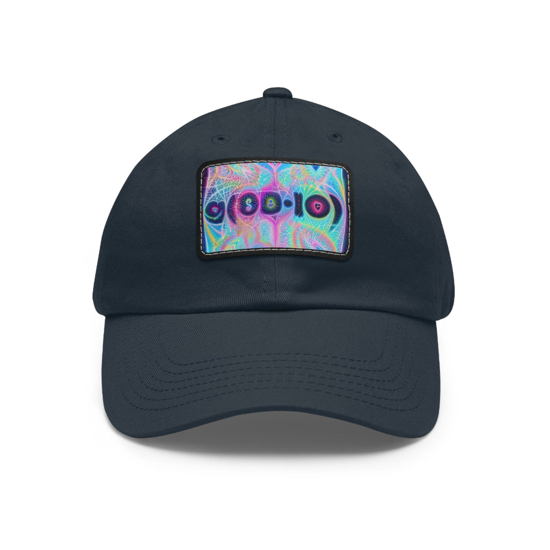 Vibrant Ethereal Hearts - Dad Hat - Hats - g(0D·IO) - Navy / Black patch - Rectangle - One size