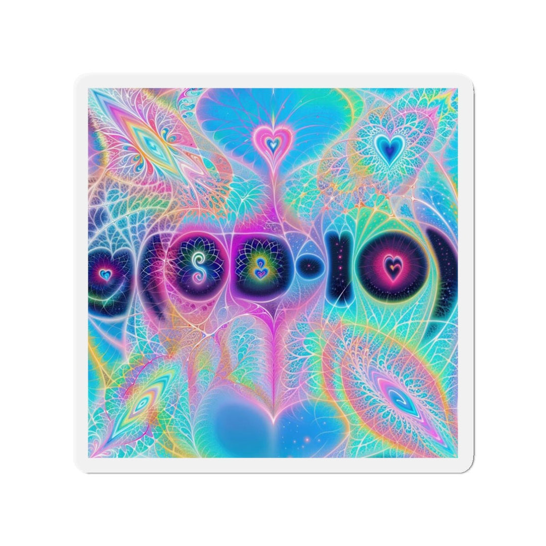 Vibrant Ethereal Hearts - Die-cut Magnet - Home Decor - g(0D·IO) - 3" x 3" - Die-Cut - 1 pc