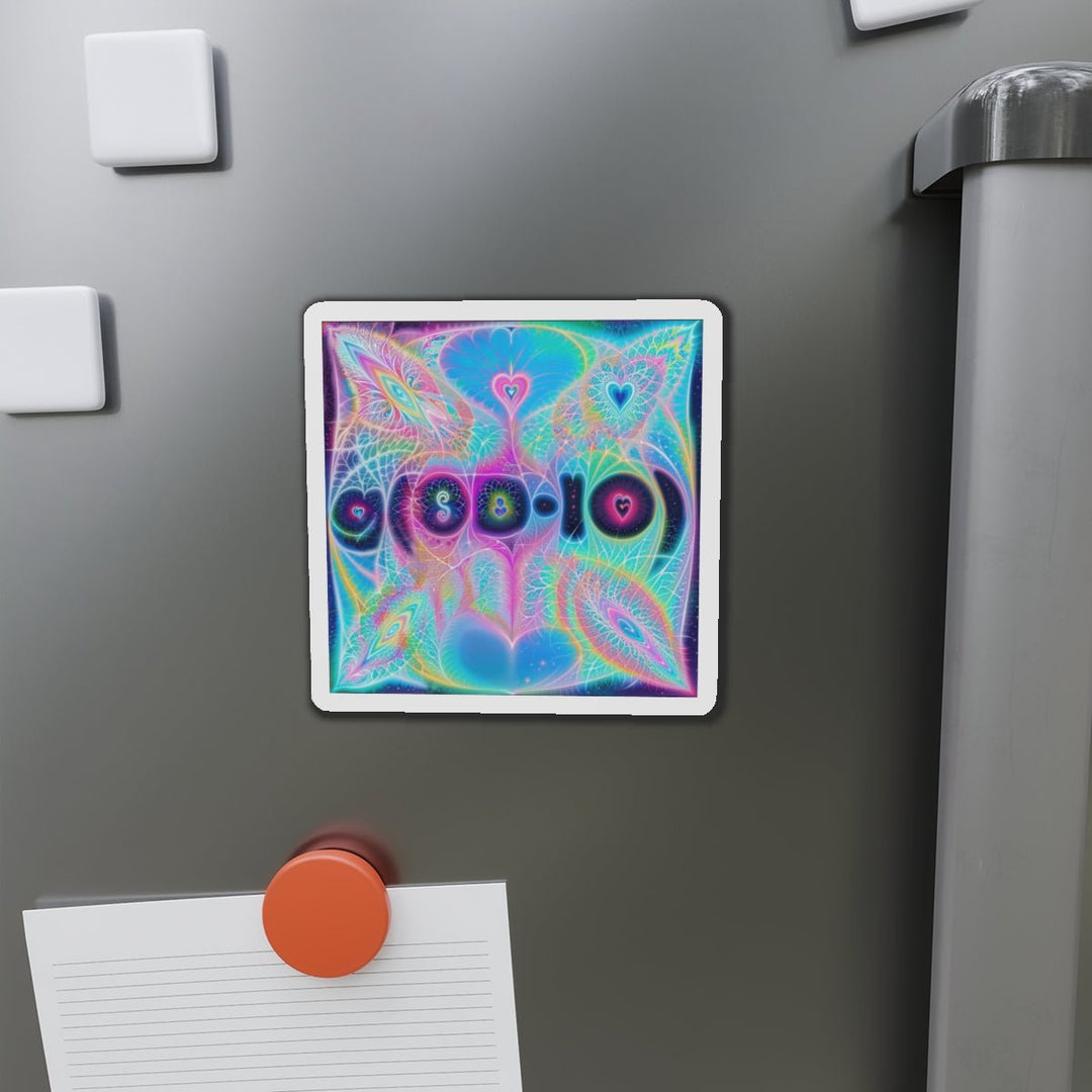 Vibrant Ethereal Hearts - Die-cut Magnet - Home Decor - g(0D·IO) - 6 × 6" - Die-Cut - 1 pc