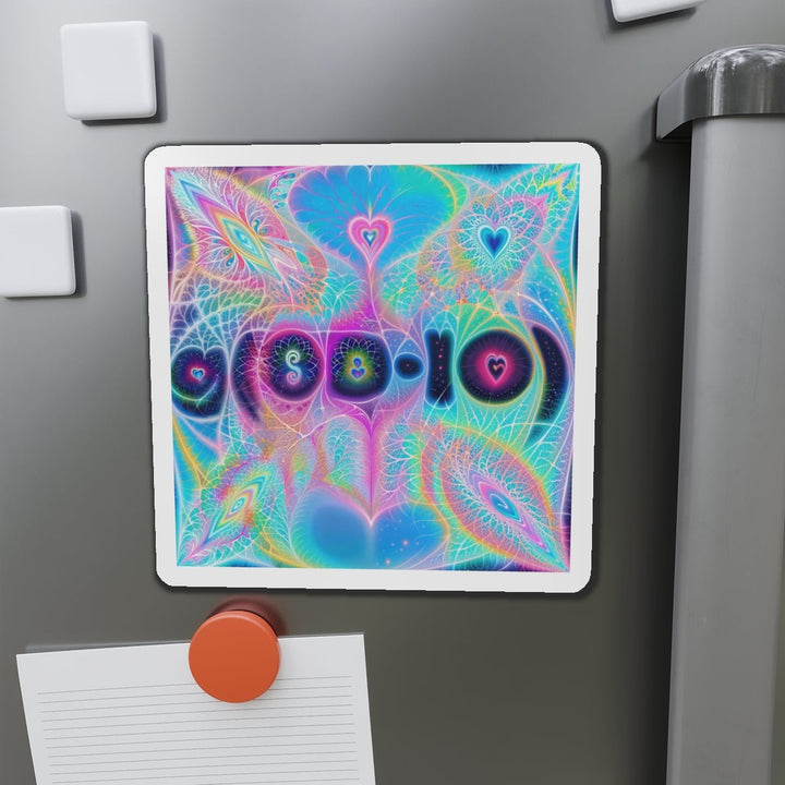 Vibrant Ethereal Hearts - Die-cut Magnet - Home Decor - g(0D·IO) - 6 × 6" - Die-Cut - 1 pc
