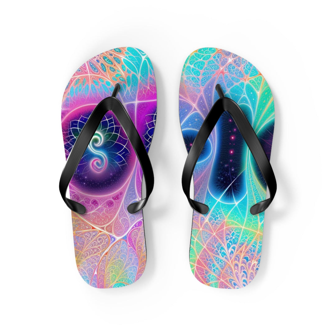 Vibrant Ethereal Hearts - Flip Flops - Shoes - g(0D·IO) - M - Black sole -