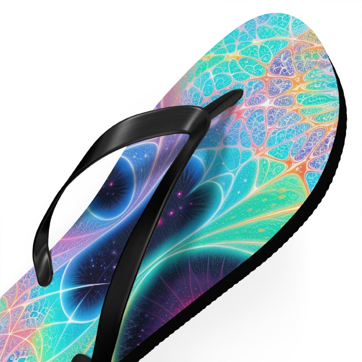 Vibrant Ethereal Hearts - Flip Flops - Shoes - g(0D·IO) - XL - Black sole -