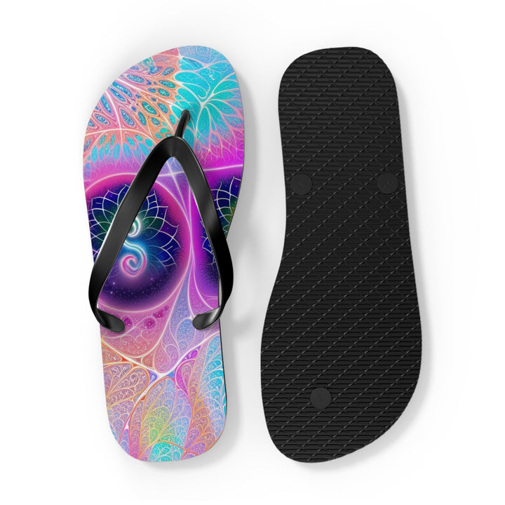 Vibrant Ethereal Hearts - Flip Flops - Shoes - g(0D·IO) - XL - Black sole -