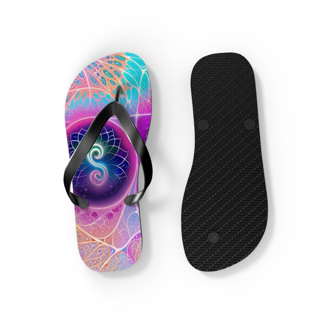 Vibrant Ethereal Hearts - Flip Flops - Shoes - g(0D·IO) - XL - Black sole -