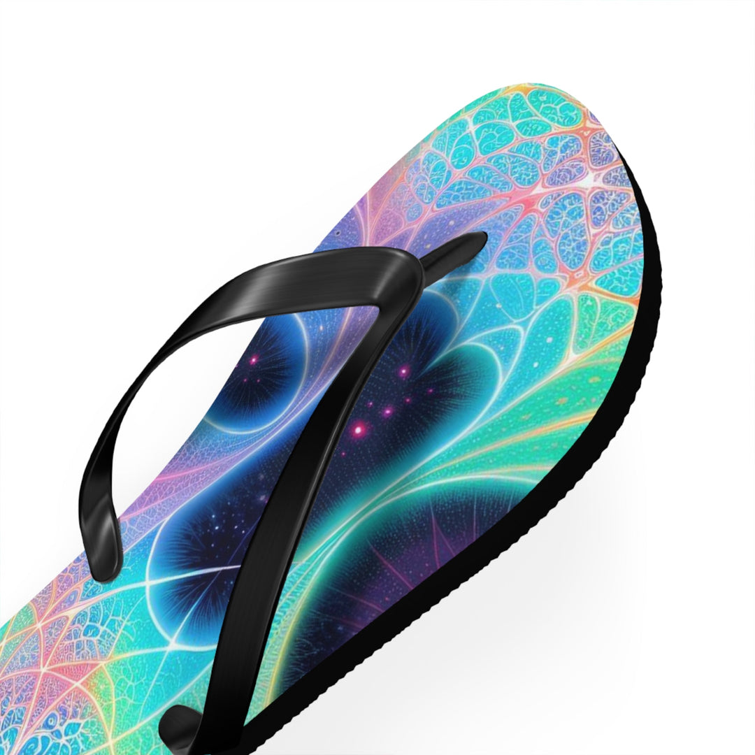 Vibrant Ethereal Hearts - Flip Flops - Shoes - g(0D·IO) - XL - Black sole -