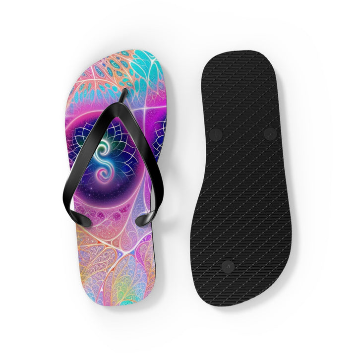 Vibrant Ethereal Hearts - Flip Flops - Shoes - g(0D·IO) - XL - Black sole -