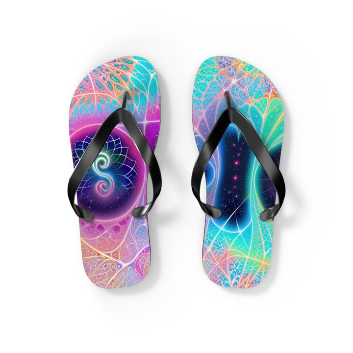 Vibrant Ethereal Hearts - Flip Flops - Shoes - g(0D·IO) - S - Black sole -