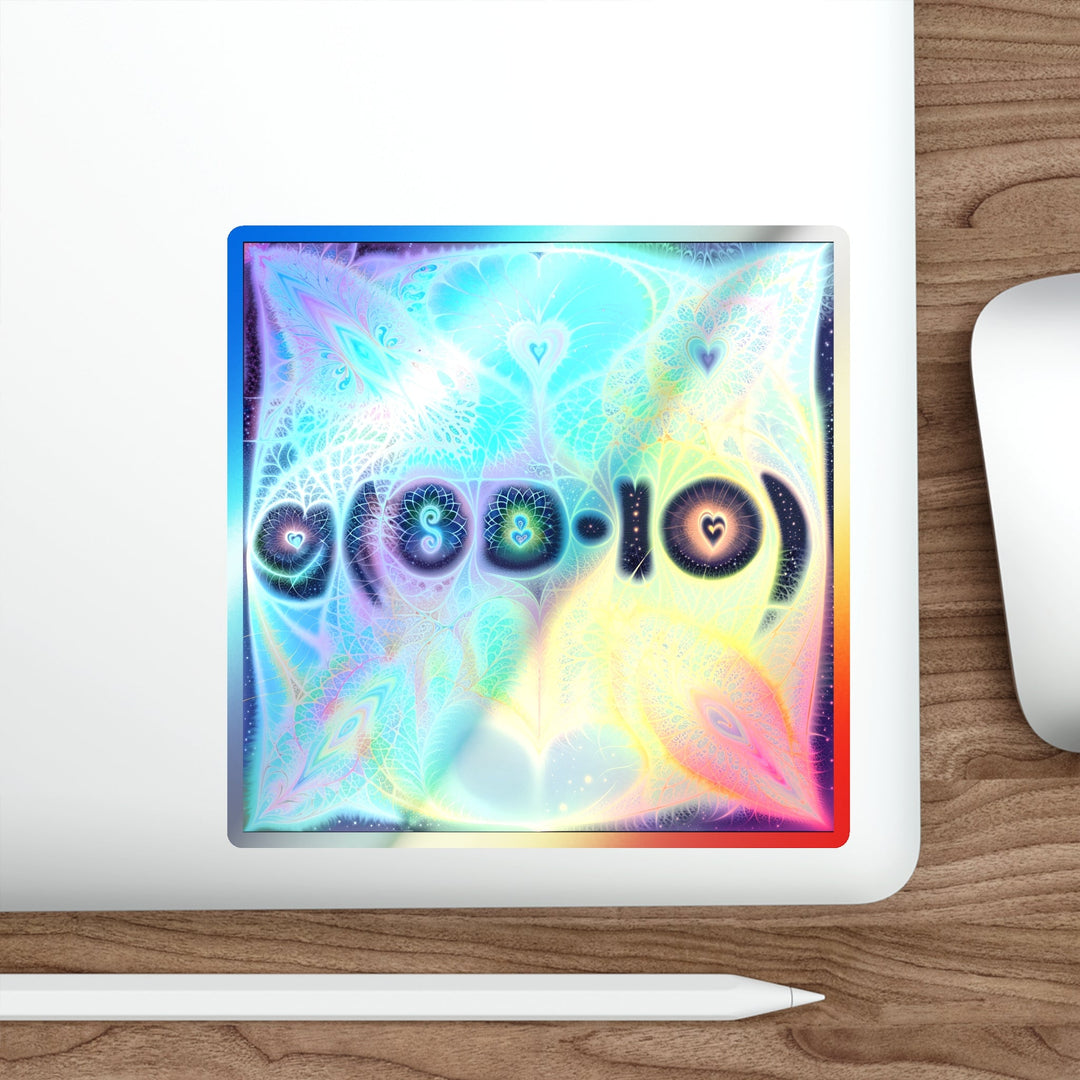 Vibrant Ethereal Hearts - Holographic Die-Cut Sticker - Paper products - g(0D·IO) - 5" × 5" - Die-Cut - Holographic