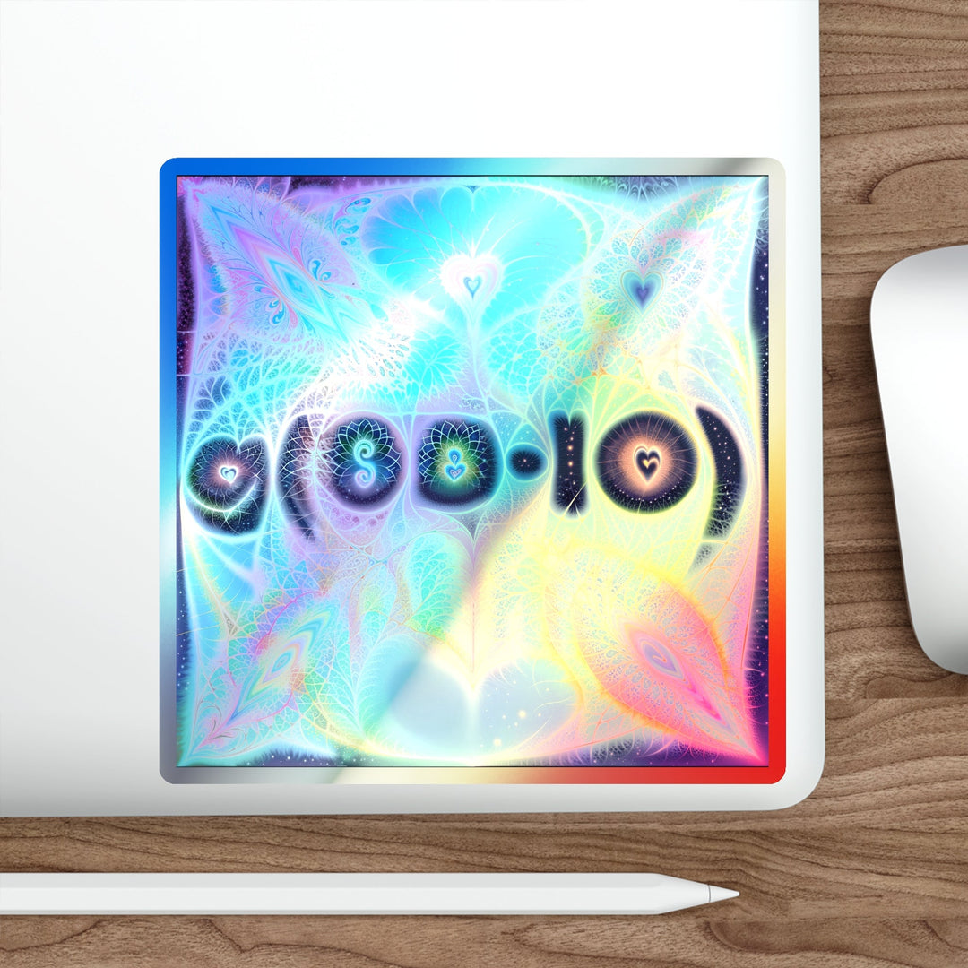 Vibrant Ethereal Hearts - Holographic Die-Cut Sticker - Paper products - g(0D·IO) - 5" × 5" - Die-Cut - Holographic