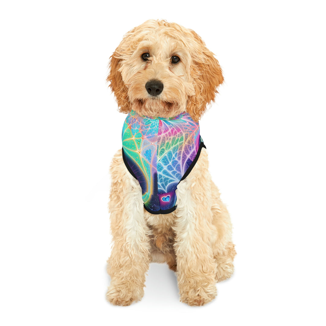 Vibrant Ethereal Hearts - Pet Hoodie - Pets - g(0D·IO) - XXS - Black Rib -