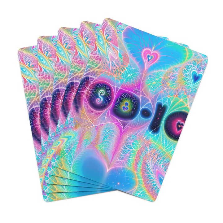 Vibrant Ethereal Hearts - Poker Cards - Paper products - g(0D·IO) - 2.47" x 3.47" - White - Semi Glossy