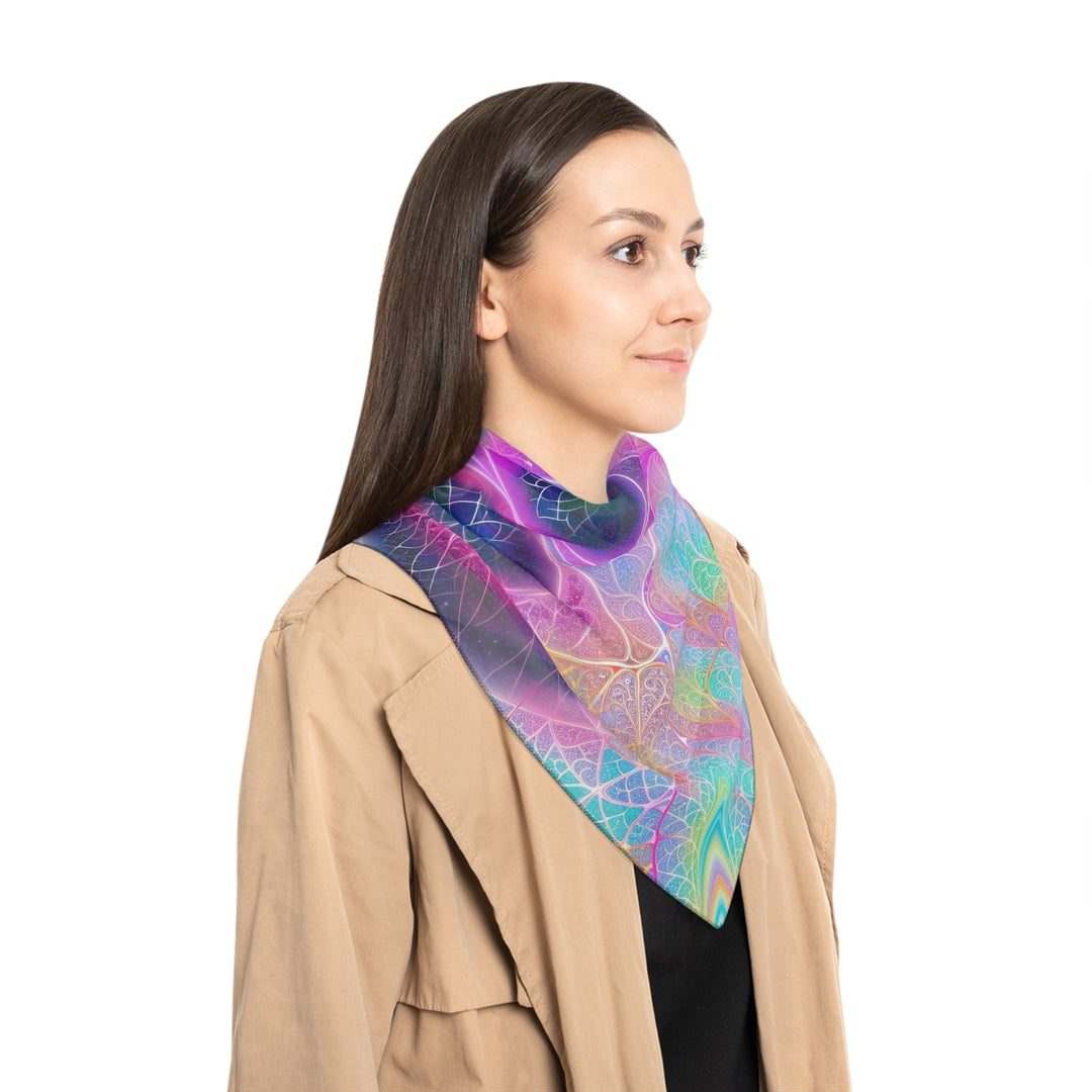 Vibrant Ethereal Hearts - Poly Scarf - Accessories - g(0D·IO) - Poly chiffon - 50" × 50" -