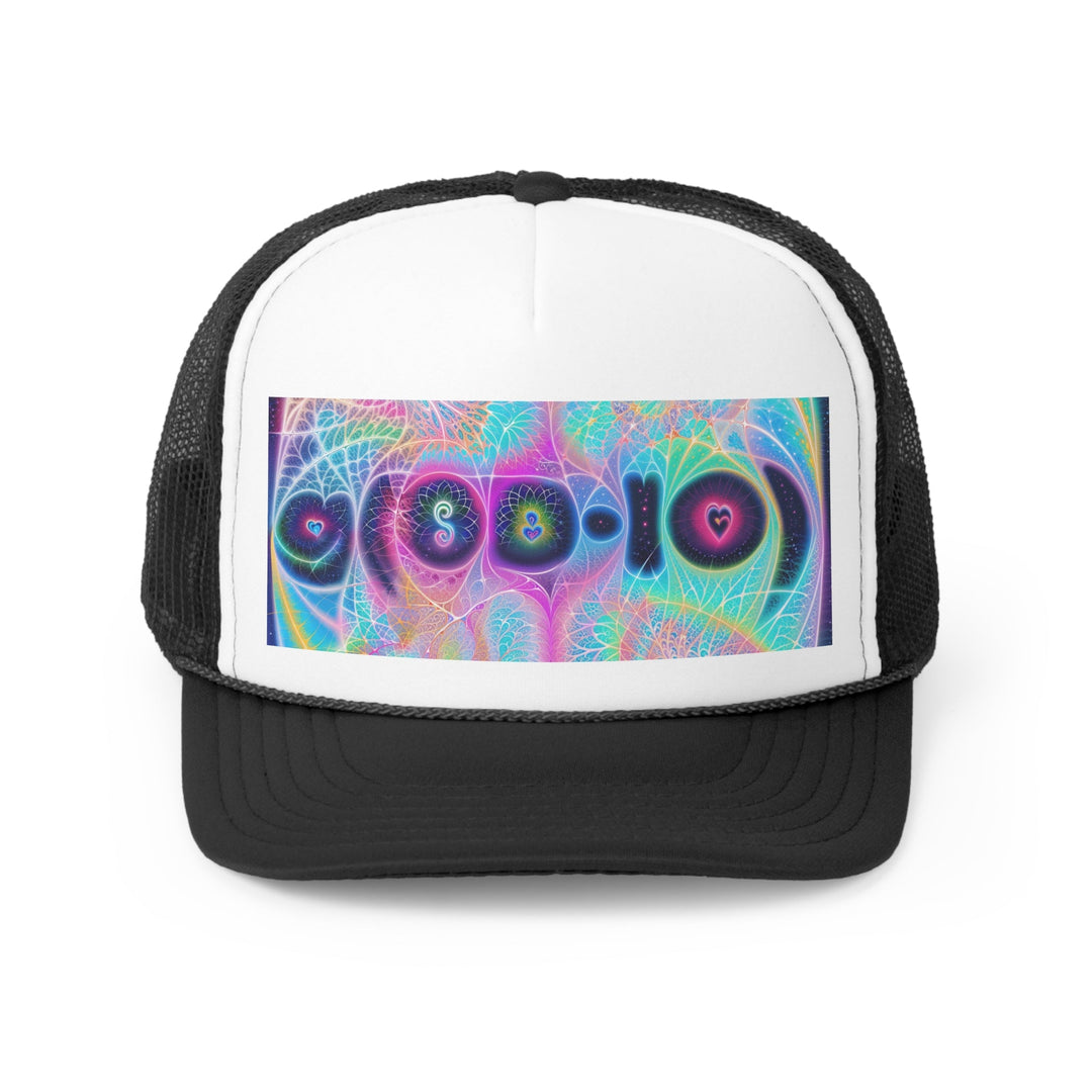 Vibrant Ethereal Hearts - Trucker Hat - Hats - g(0D·IO) - Black - One size -