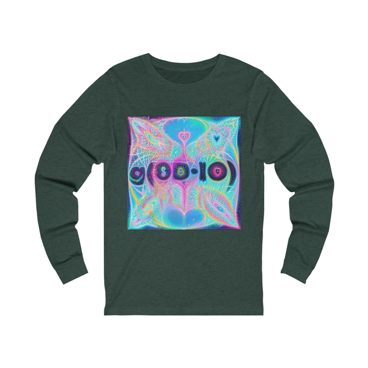 Vibrant Ethereal Hearts - Unisex Jersey Long Sleeve Tee - Long-sleeve - g(0D·IO) - S - Heather Forest -