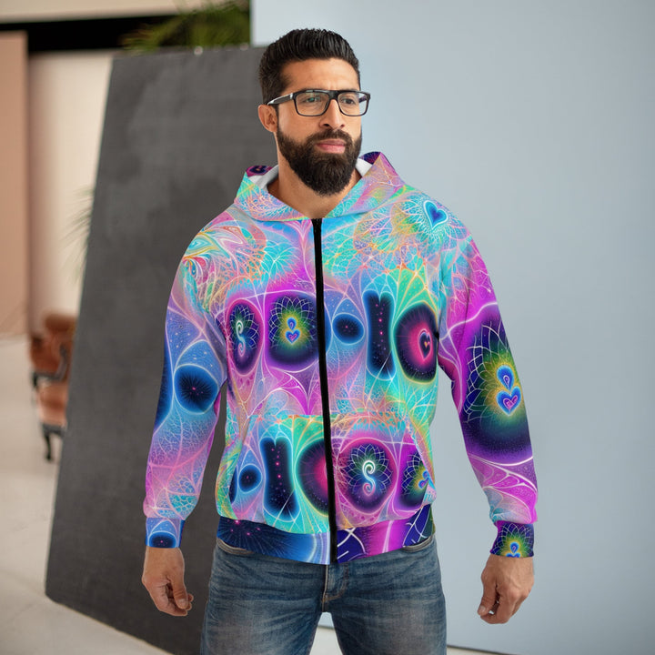 Vibrant Ethereal Hearts - Unisex Zip Hoodie - All Over Prints - g(0D·IO) - XS - -