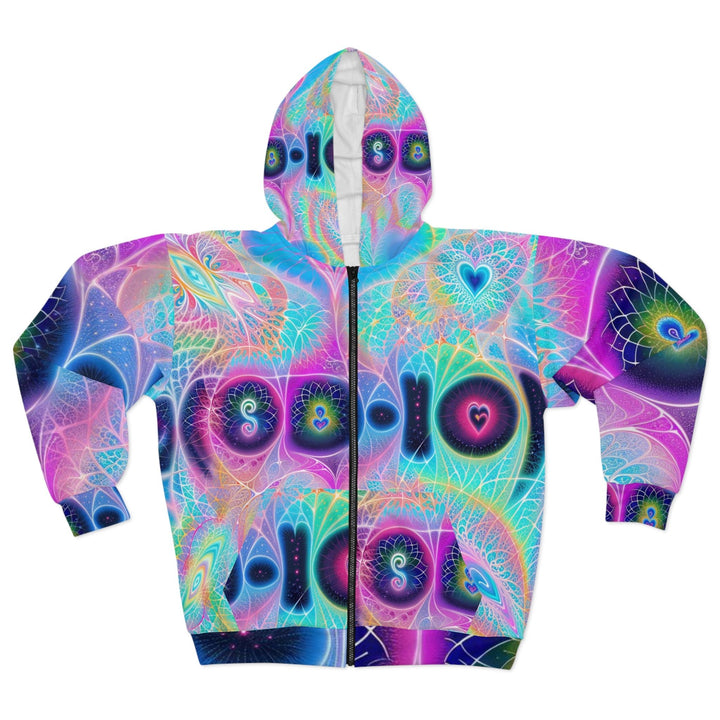 Vibrant Ethereal Hearts - Unisex Zip Hoodie - All Over Prints - g(0D·IO) - XS - -