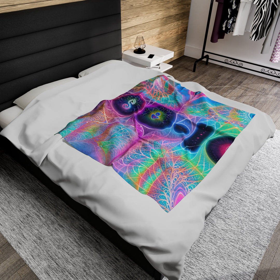 Vibrant Ethereal Hearts - Velveteen Plush Blanket - All Over Prints - g(0D·IO) - 60" × 80" - -