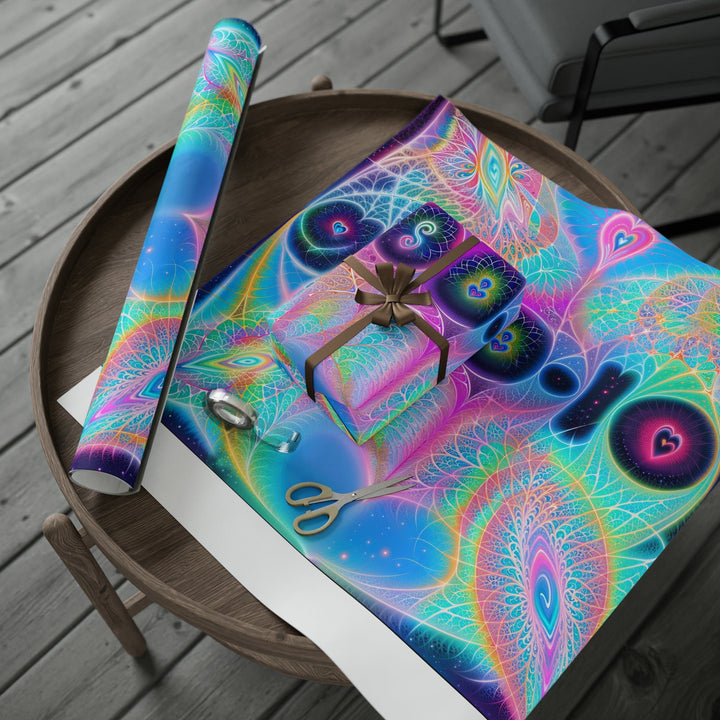 Vibrant Ethereal Hearts - Wrapping Paper - Home Decor - g(0D·IO) - 30" x 180" - Matte -