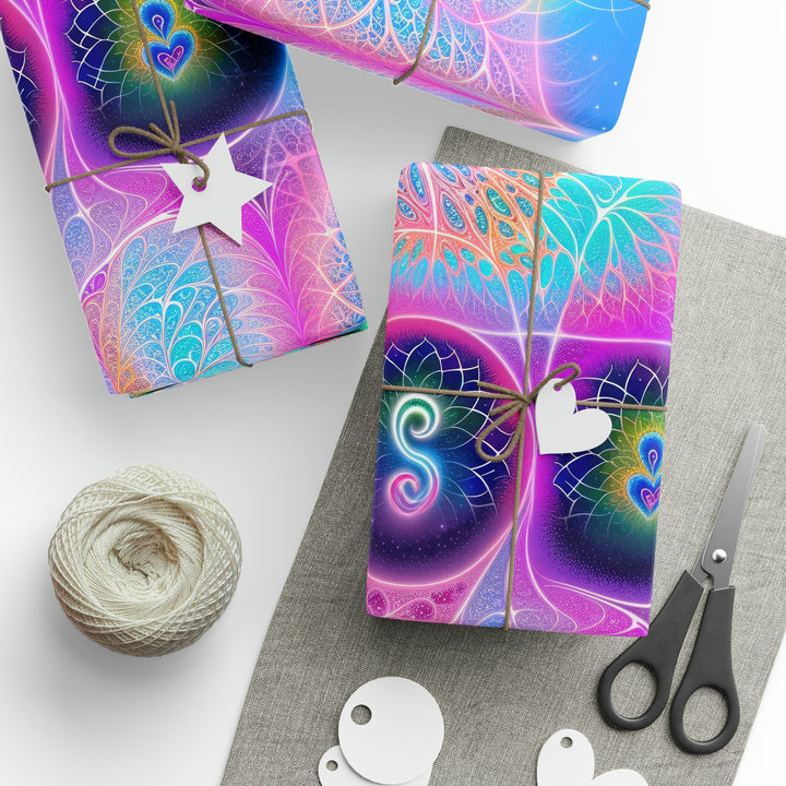 Vibrant Ethereal Hearts - Wrapping Paper - Home Decor - g(0D·IO) - 30" x 180" - Matte -