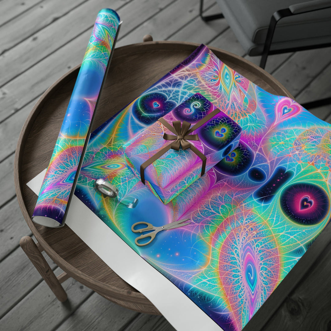 Vibrant Ethereal Hearts - Wrapping Paper - Home Decor - g(0D·IO) - 30" x 180" - Matte -