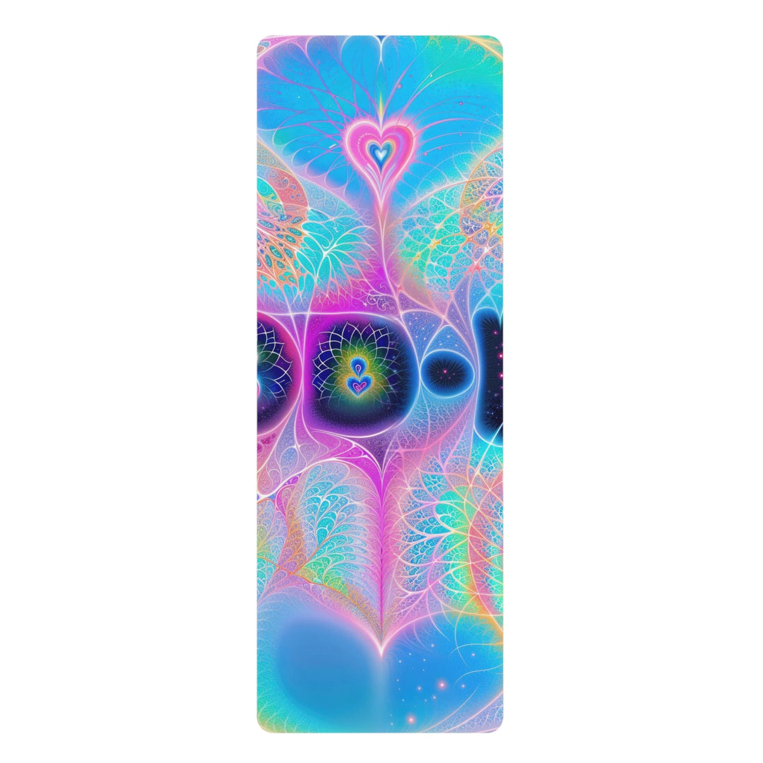 Vibrant Ethereal Hearts - Yoga Mat - Home Decor - g(0D·IO) - 24” x 68” - -