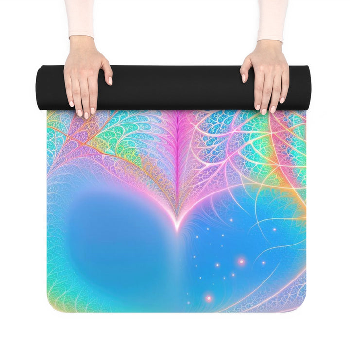 Vibrant Ethereal Hearts - Yoga Mat - Home Decor - g(0D·IO) - 24” x 68” - -